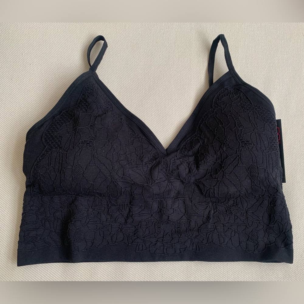NWT No Boundaries Padded Longline Lace Patterned Bralette